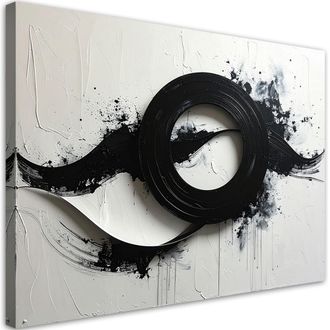 Feeby Impresi&oacute;n De Imagen, Abstracci&oacute;n De Forma Infinita En Blanco Y Negro, 120x80