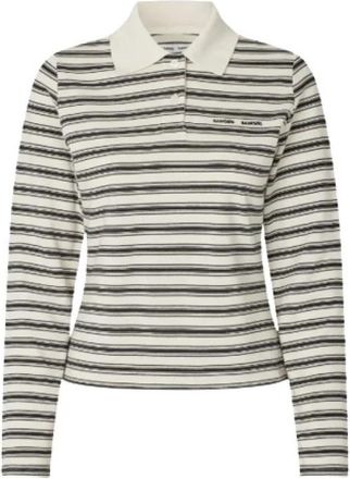 Sams&oslash;e & Sams&oslash;e Sadonell LS Polo - Dames - Polos - Wit - S - Katoen - Tops