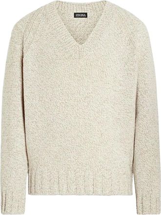 Ermenegildo Zegna Maglione con scollo a V - Toni neutri