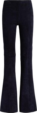 Stouls Gégé Stretch-suede Trousers - Navy - L (UK14 / L)