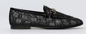 Gucci Mocassino Jordaan Gucci in nylon a rete con monogram GG di strass