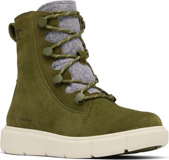 Sorel Explorer III Joan Waterproof Boot in Utility Green/Chalk at Nordstrom Rack, Size 8.5