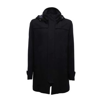 Herno Heren, Mantels, Blauw, Maat: XL Wol