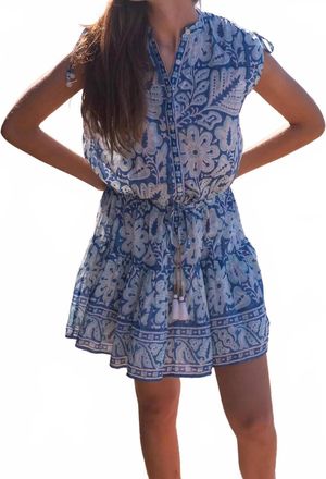 Bell Paula Mini Dress In Turquoise Floral