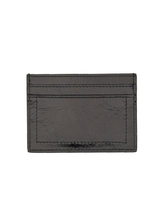 Moschino Gold-Plaque Leather Card Case - Black