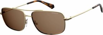 Polaroid Mens Pld 6107/s/x Rectangular Sunglasses In Gold/ Bronze