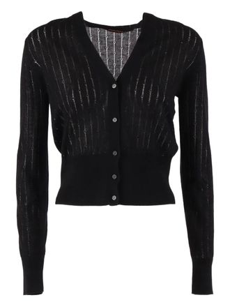 Max Mara Nogara button cardigan - women - Silk/Wool - L - Black