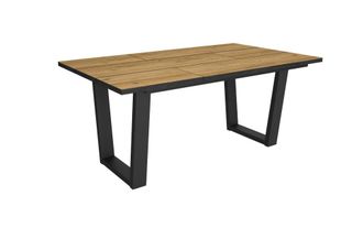 Skraut Home Mesa comedor efecto madera roble y negro 167x90x74cm