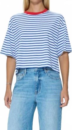 Pistola Denim Mae Stripe Short Sleeve Tee In Maritime Red