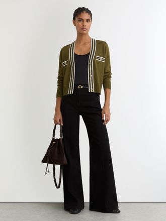 Reiss Tipped Button-through Cardigan, XS