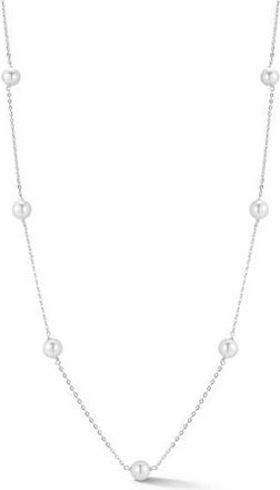 Glaze Jewelry 6mm Pearl Station Chain Necklace in Silver at Nordstrom Rack