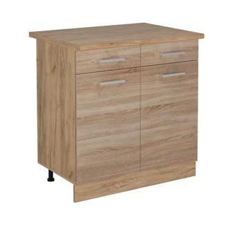 Vicco Mueble Bajo De Cocina R-line, Sonoma, 80 Cm, Et Roble