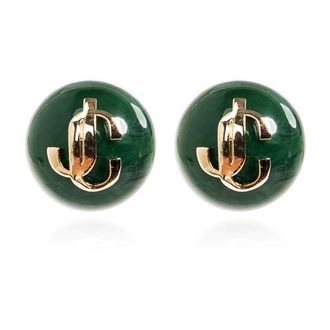 Jimmy Choo London Earrings, female, Green, Size: ONE SIZE Beads Earrings