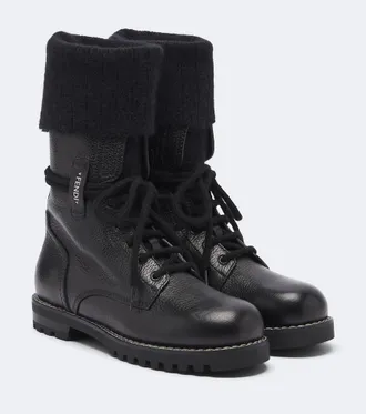 Fendi Botas de piel con lana