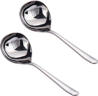 OEM Dos Cucharas Peque&ntilde;as De Acero Inoxidable Para Sopa Una Cuchara Para Salsa De Color Plateado Y Una De Tama&ntilde;o Mediano