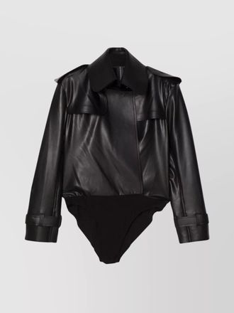 Norma Kamali trench bodysuit double breasted