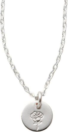 Made by Mary June Birth Flower Necklace in Silver at Nordstrom, Size Medium