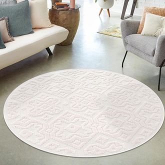Paco Home Paco Home - Alfombra Interior Exterior Terraza Balc&oacute;n Intemperie Motivo Geom&eacute;trico Moderno &Oslash; 200 Cm Redon, Gris 3