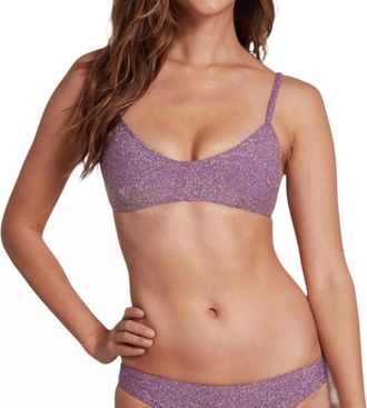 Sauipe Swimwear Elise Bralette Bikini Top In Glittered Lurex In Lilac