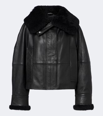 Sportmax Padded shearling-trimmed leather jacket