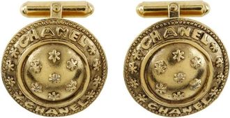 Chanel Pre-owned Accessories, male, Yellow, Size: ONE SIZE Pre-owned Emblematic Medallion Cufflinks