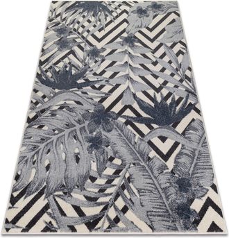 RugsX Rugsx - Alfombra Heos 78540 Hojas Selva Crema/azul Beige 120x170 Cm