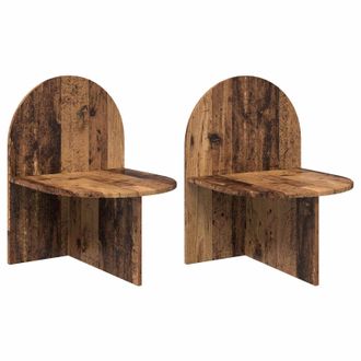 vidaXL Mesita De Noche 2 Pcs Madera Envejecida 48 X 49 X 65 Cm Vidaxl