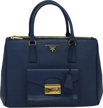 Prada Galleria Blue Leather Handbag (Pre-Owned)
