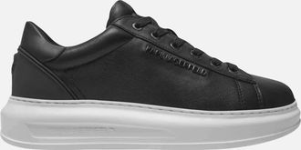 Karl Lagerfeld Mens Kapri Metal Logo Leather Black/White Sneaker - Size: 8