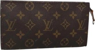 Louis Vuitton Pre-owned Canvas pouches - Dames - Vintage Clutch - Bruin - ONE Size - Leer - Vintage