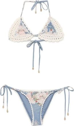 Zimmermann Floral-Print Bikini - Womens - Polyamide/Elastane/Recycled Polyamide/ElastaneCotton