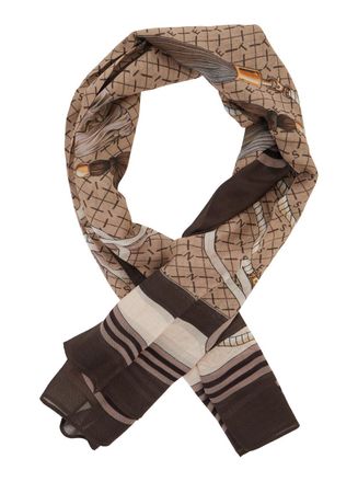 Twinset Womens Scarf Brown Modal Scarfs