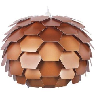 Beliani Lampadario Moderno Grande a Forma di Fiore in Plastica Color Rame Segre