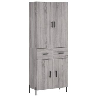 Berkfield Home Highboard Grey Sonoma 69.5x34x180 cm Engineered Wood