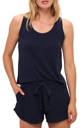 Eberjey Solid Pajama Tank Top in Navy at Nordstrom, Size X-Small
