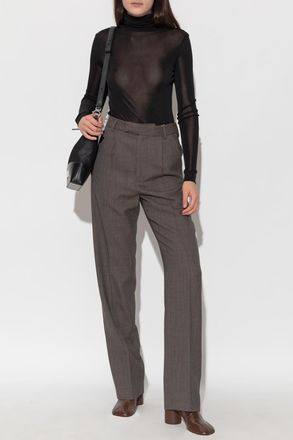 Maison Margiela Creased Trousers, Womens, Brown