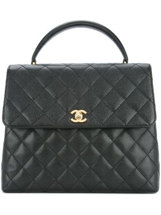 Chanel quilted CC handbag - women - Caviar Leather - One Size - Black