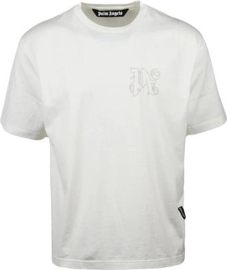 Palm Angels Tops, Heren, Wit, M, Katoen, T-shirts