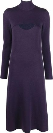 Ferragamo Lame Wool Midi Dress