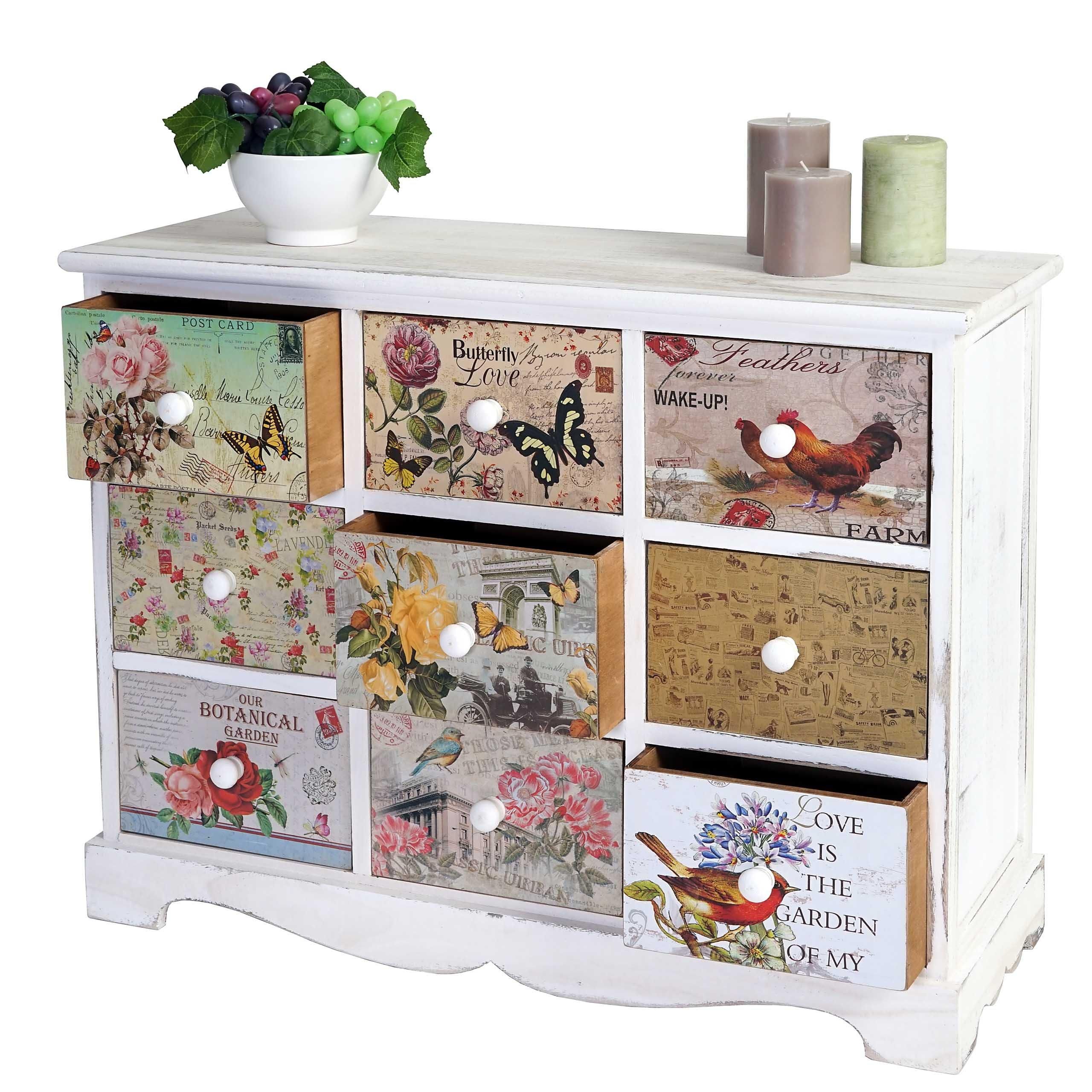 Invicta INTERIOR Sideboard Jakarta, 125 Cm, Aus Recyceltem Fischerbootholz, Bunt, Mit Schubladen Und Fach