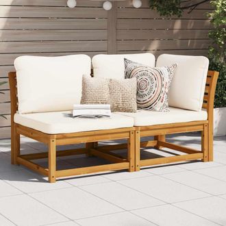 vidaXL Set De Muebles De Jard&iacute;n 2 Piezas Con Cojines Madera Acacia Vidaxl