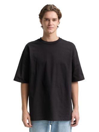 Tom Tailor Denim T-Shirt TOM TAILOR DENIM, Herren, Gr. XXL, schwarz, Jersey, Obermaterial: 100% Baumwolle, unifarben, Basic, oversize h&uuml;ftbedeckend, Rundhals, Shirts T