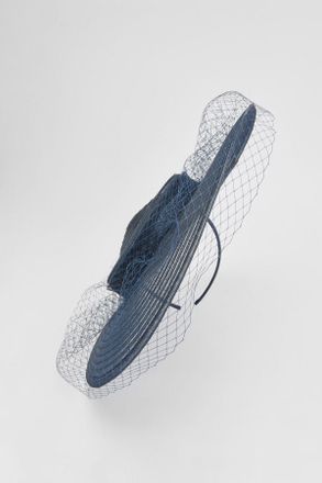 Karen Millen Womens Tulle Trimmed Fascinator - Navy - One Size