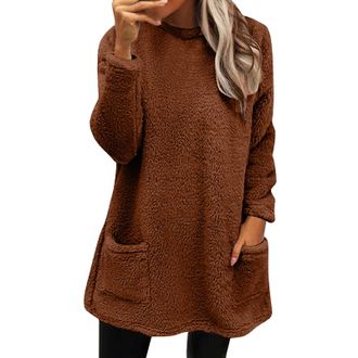 Generic Prime Deals of The Day Oversized Sweatshirts for Women UK Womens Winter Coat Loose Wool Jacket Long Sleeved Jumper With Pockets Plus Size Lightning De