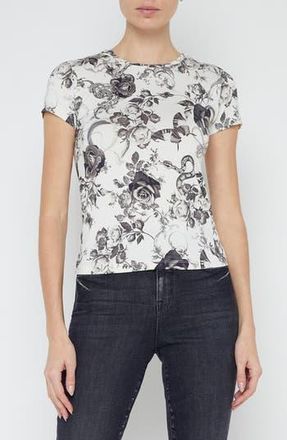 L'agence Ressi Baroque Floral Print T-Shirt in Ivory/Black Baroque Floral at Nordstrom Rack, Size Xx-Small