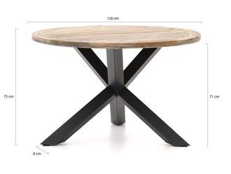 Intenso Furniture Intenso Asti/Rough-Y &Oslash;120cm dining tuinset 5-delig