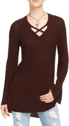 Free People Crisscross Sweater in Chocolate at Nordstrom, Size Large