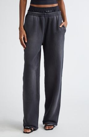 Alexander Wang Prestyled Bike Short Waist Sweatpants in Washed Black at Nordstrom, Size Medium