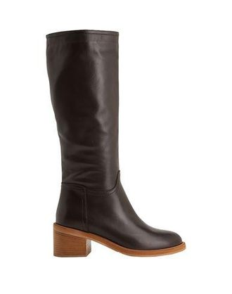 8 by YOOX SPLITLEATHER ROUND-TOE HIGH BOOT