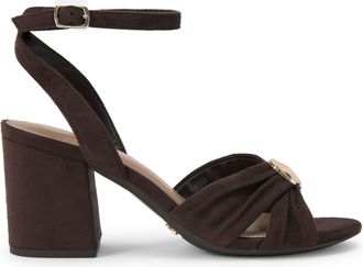 Kurt Geiger Womens Muna Sandals - Brown Fabric - Size UK 8